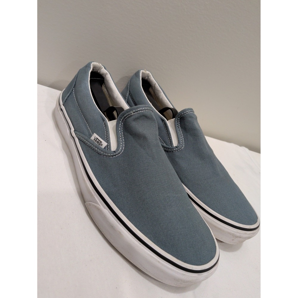 VANS Off The Wall Canvas Skate Shoes Goblin Blue Mens 10 Slip On Sneaker